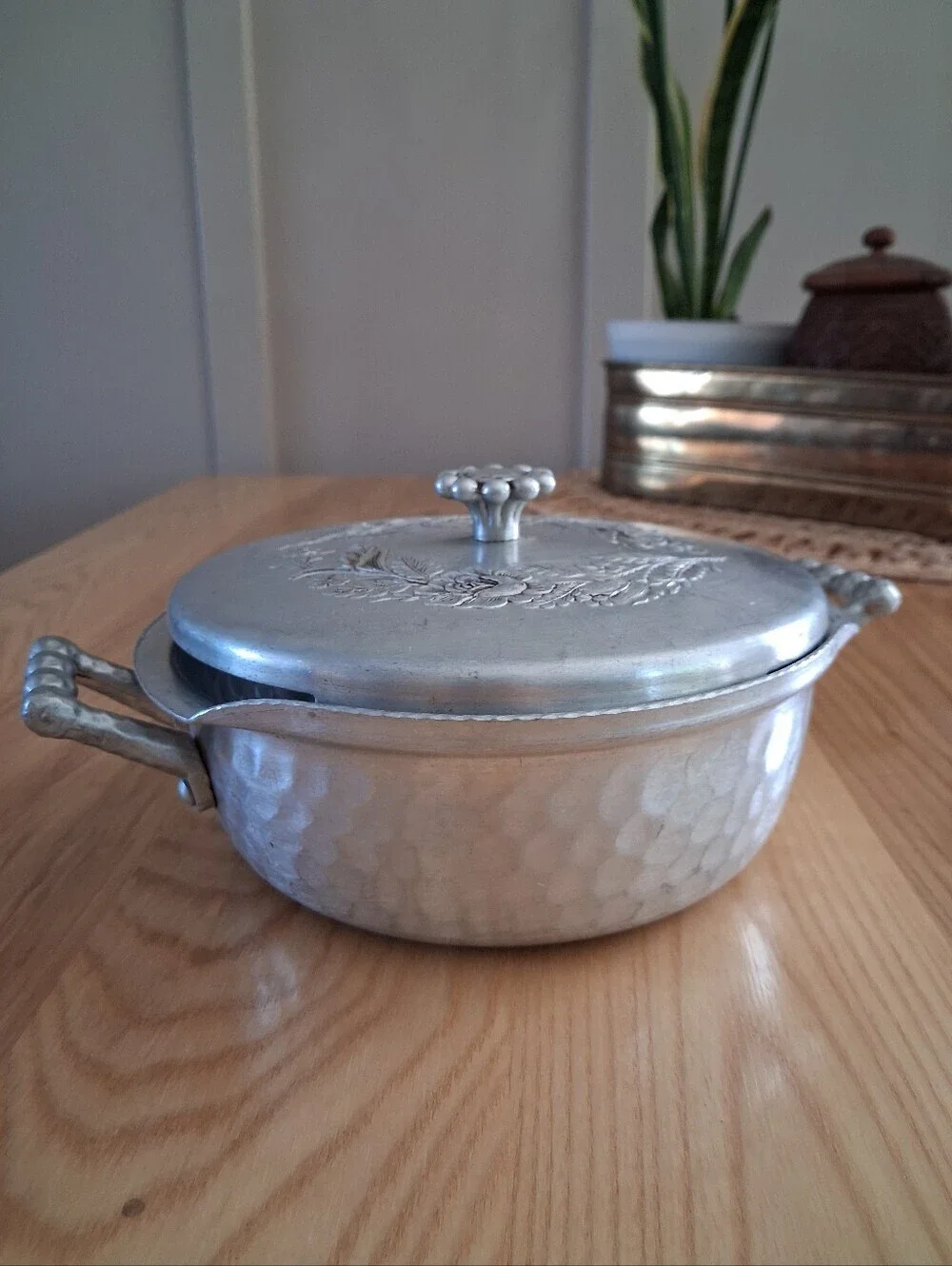 Vintage Everlast Hand Forged Aluminum Casserole Dish Mid Century